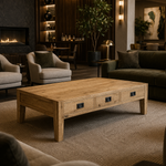 Oak 3-Drawer Coffee Table
