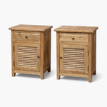 Oak Louvre Bedside Cabinet