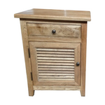 Oak Louvre Bedside Cabinet