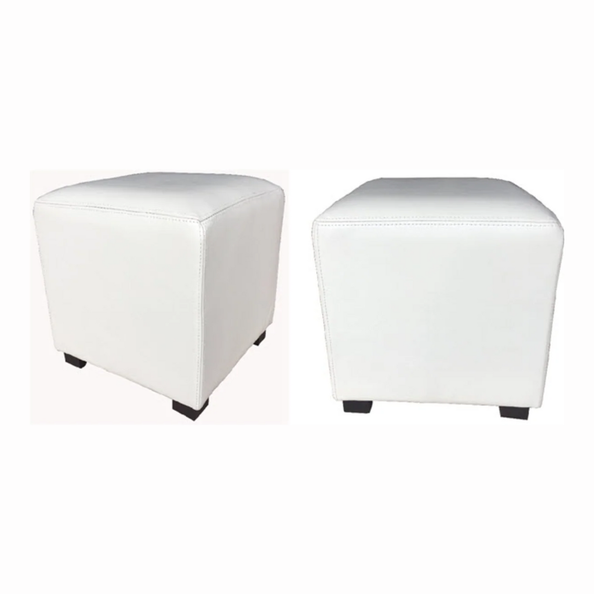 Set of 2 PU Leather Square Stools