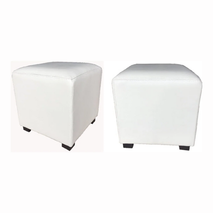 Set of 2 PU Leather Square Stools