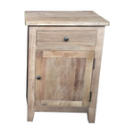 Recycled Elm Bedside Cabinet, opposite opening