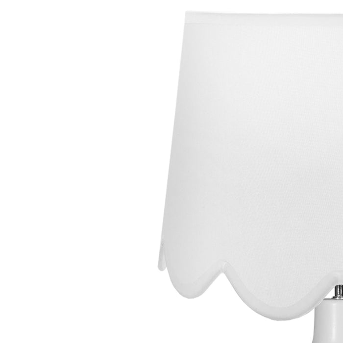 Scallop White Fabric Shade Set/2