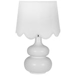 Scallop White Fabric Shade Set/2