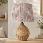 Freshfields Pleated Shade in blush pink floral print, full view