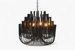 Wood Candlestick Chandelier Large
