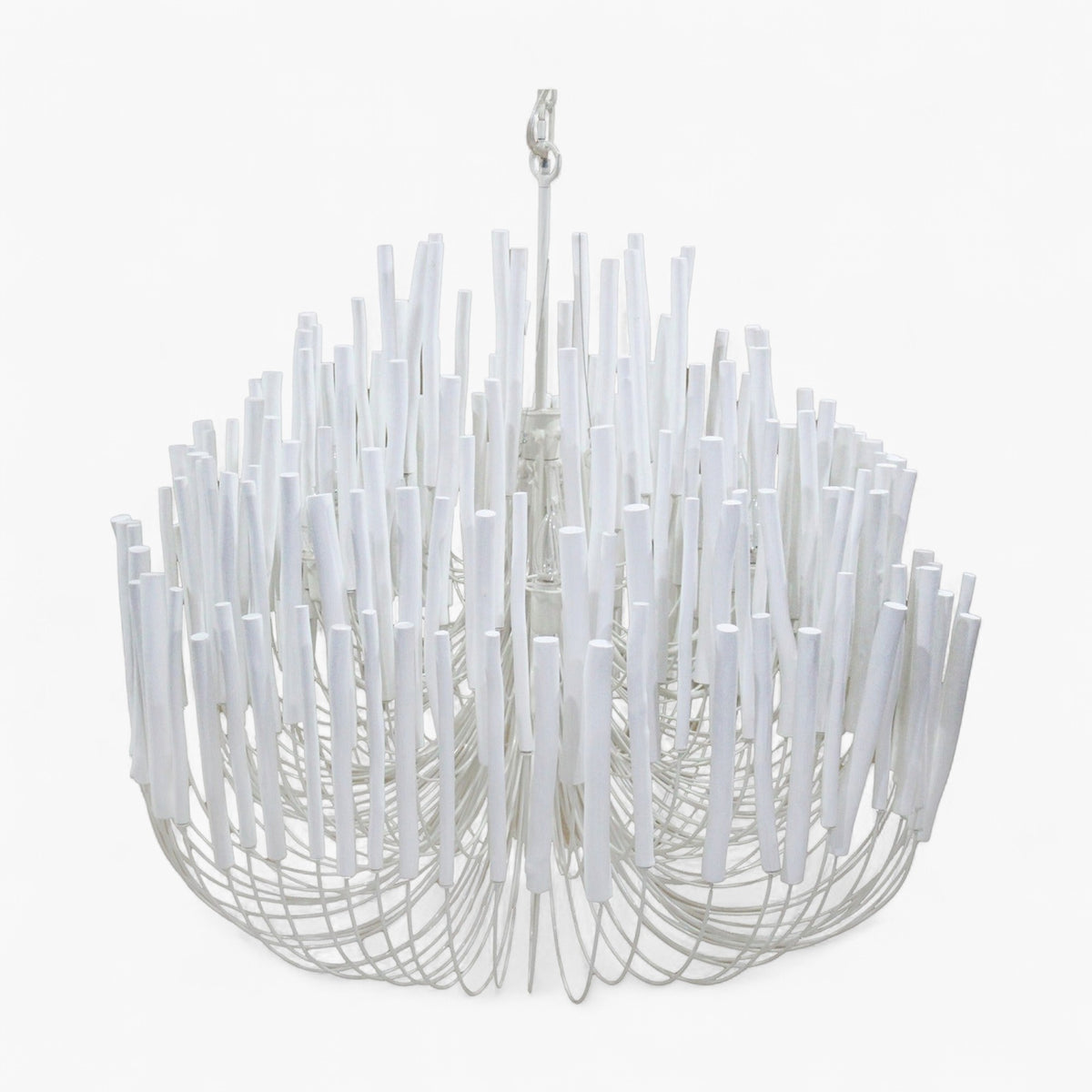 Wood Candlestick Chandelier Large