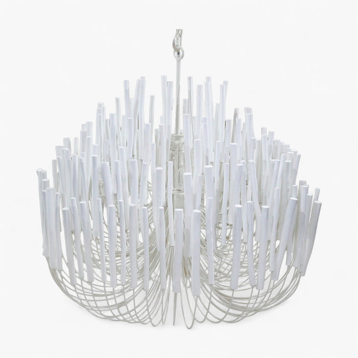 Wood Candlestick Chandelier Large