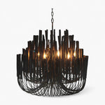 Wood Candlestick Chandelier Large