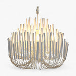 Wood Candlestick Chandelier Large